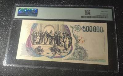 得物收藏 Chase Auction 第34期 - - 外钞、民国钞和人民币混合场！持续更新中！ 1997年意大利500000里拉，拉斐尔头像，PMG64
