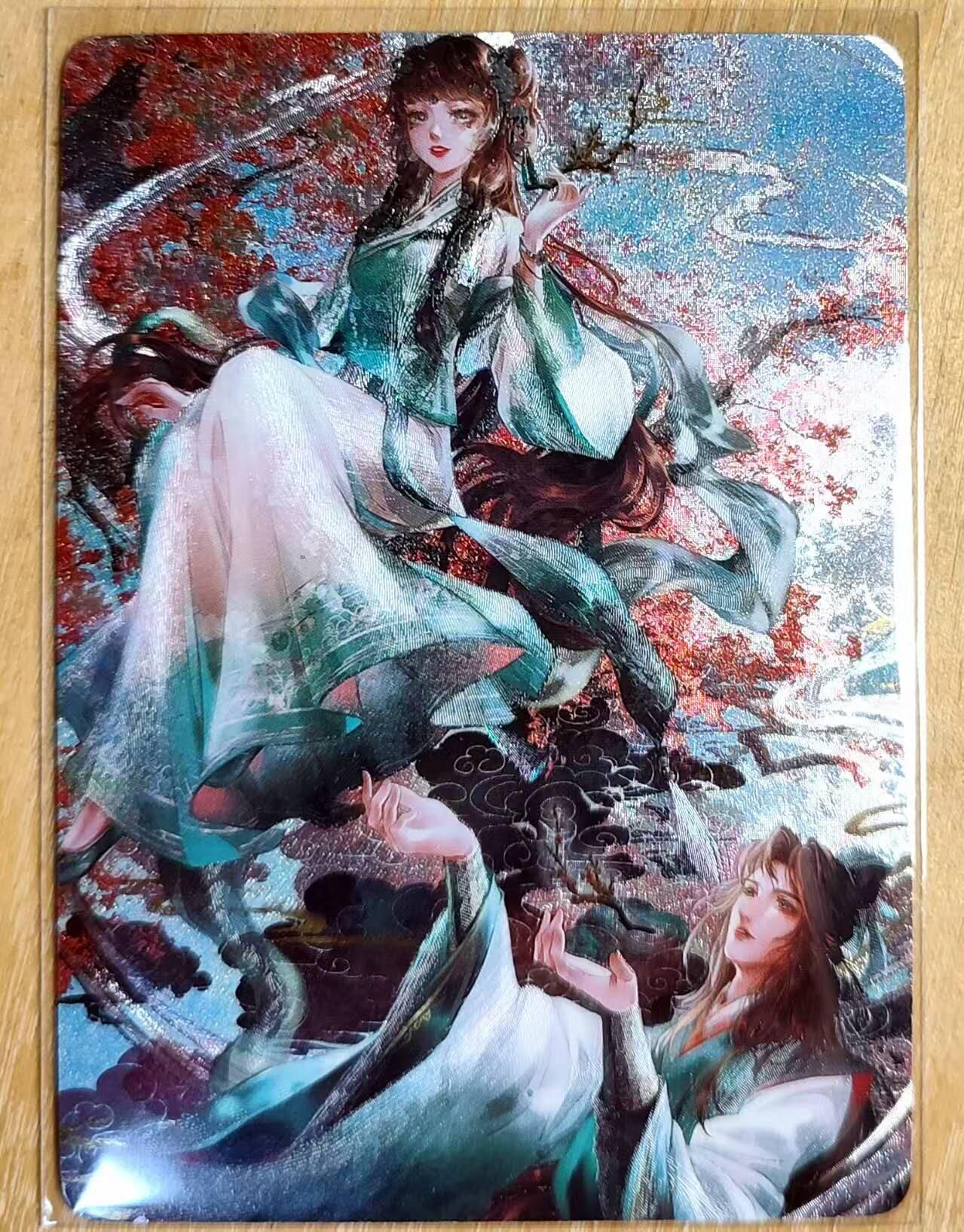 龙虎卡牌第五十九场（无佣金，满120包邮，周六晚上结拍，欢迎送拍） 粗闪 古风美女卡牌 牛郎织女