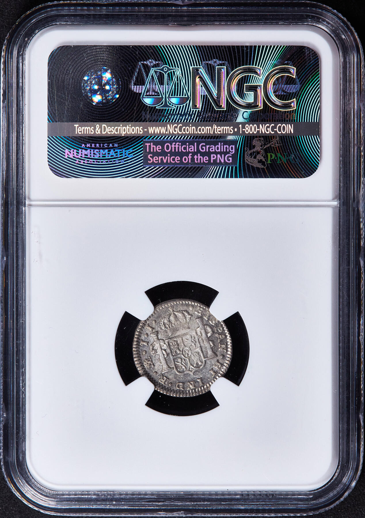 【俄甄集藏】2025年(044)11-12星期三晚 19:30 全场包邮 西属墨西哥1820年费尔南多七世JJ版1/2里亚尔双柱银币，NGC MS63，黄油彩，转光品相