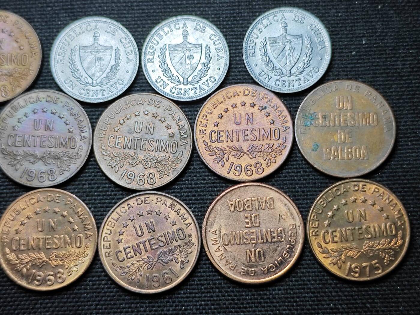 KK钱币收藏小铺 第355场 2月预留时间 周末发货  巴拿马一组19枚 含好品