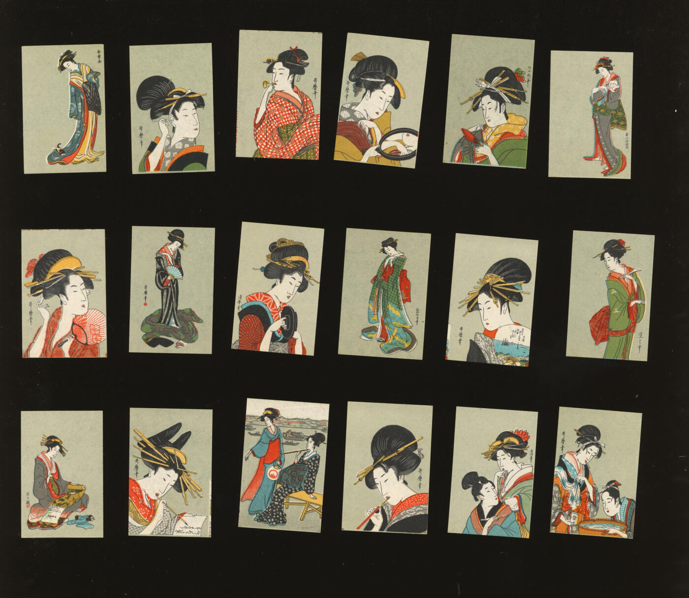 泓盛2025年秋季拍卖会 纸币 民国福新烟公司赠品券火柴壹盒3枚、昭和日本风景图火花55枚、日本章春画美女浮世绘火花10枚，保存完好，九八至全新