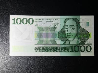 叁拾收藏第32期 - 荷兰1972年1000盾（斯宾诺莎）  UNC（有潮斑）