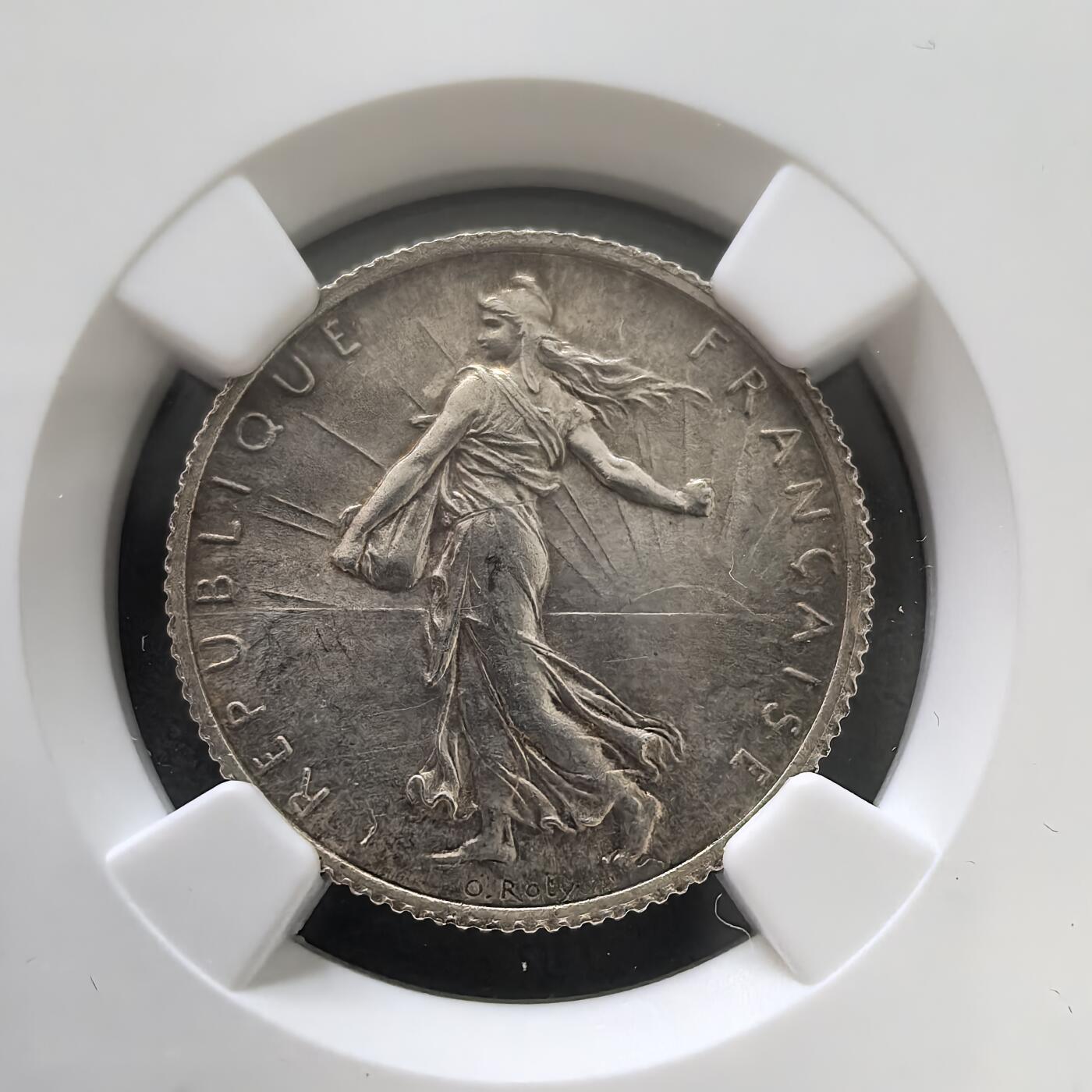 道一币馆币章第一百五十一场 NGC UNC 法国1920年播种女神1法郎银币