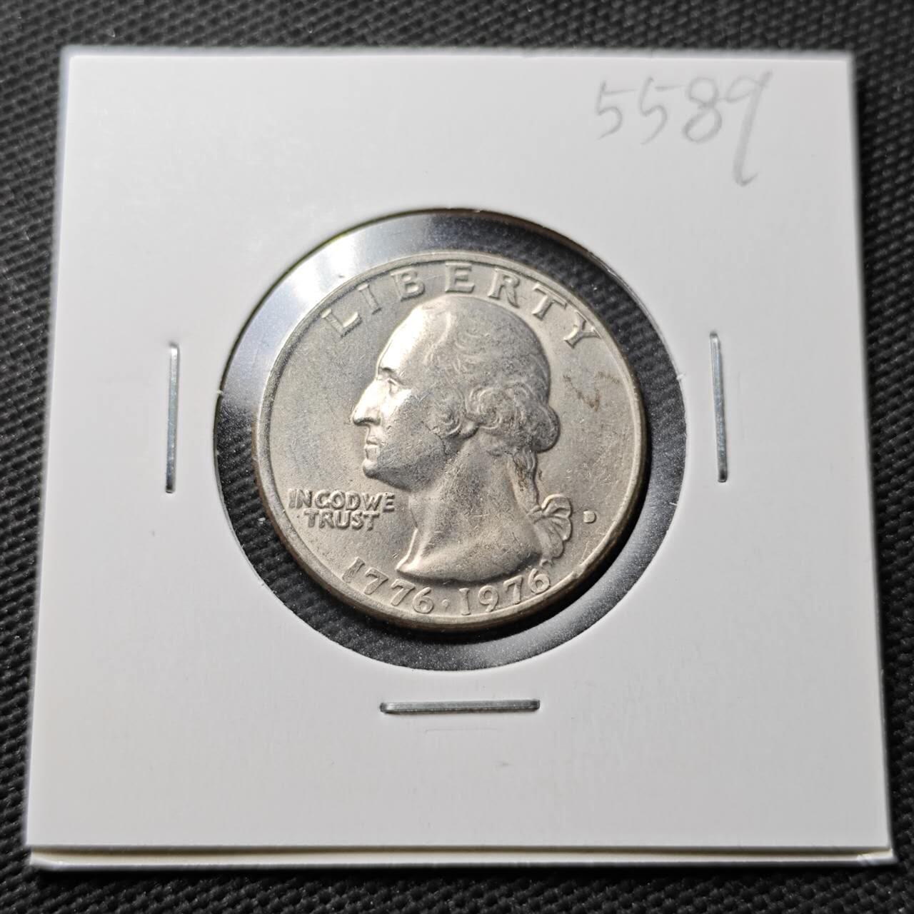 KK钱币收藏小铺 第355场 2月预留时间 周末发货  美国建国200周年纪念币25分