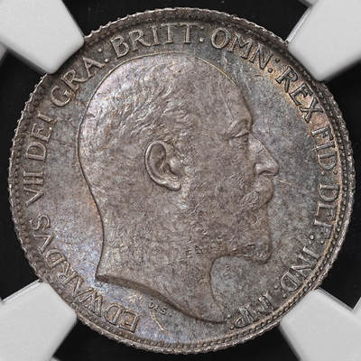 修遠堂世界钱币第八十九期 - NGC MS64 1906年英国6便士银币