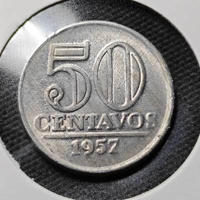 KK钱币收藏小铺 第355场 2月预留时间 周末发货 -  1957巴西50分 好品