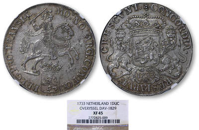 德泉缘2025年北京秋季拍卖会 - 荷兰大马剑银币一枚 NGC XF45 2772825-009 重32.78g