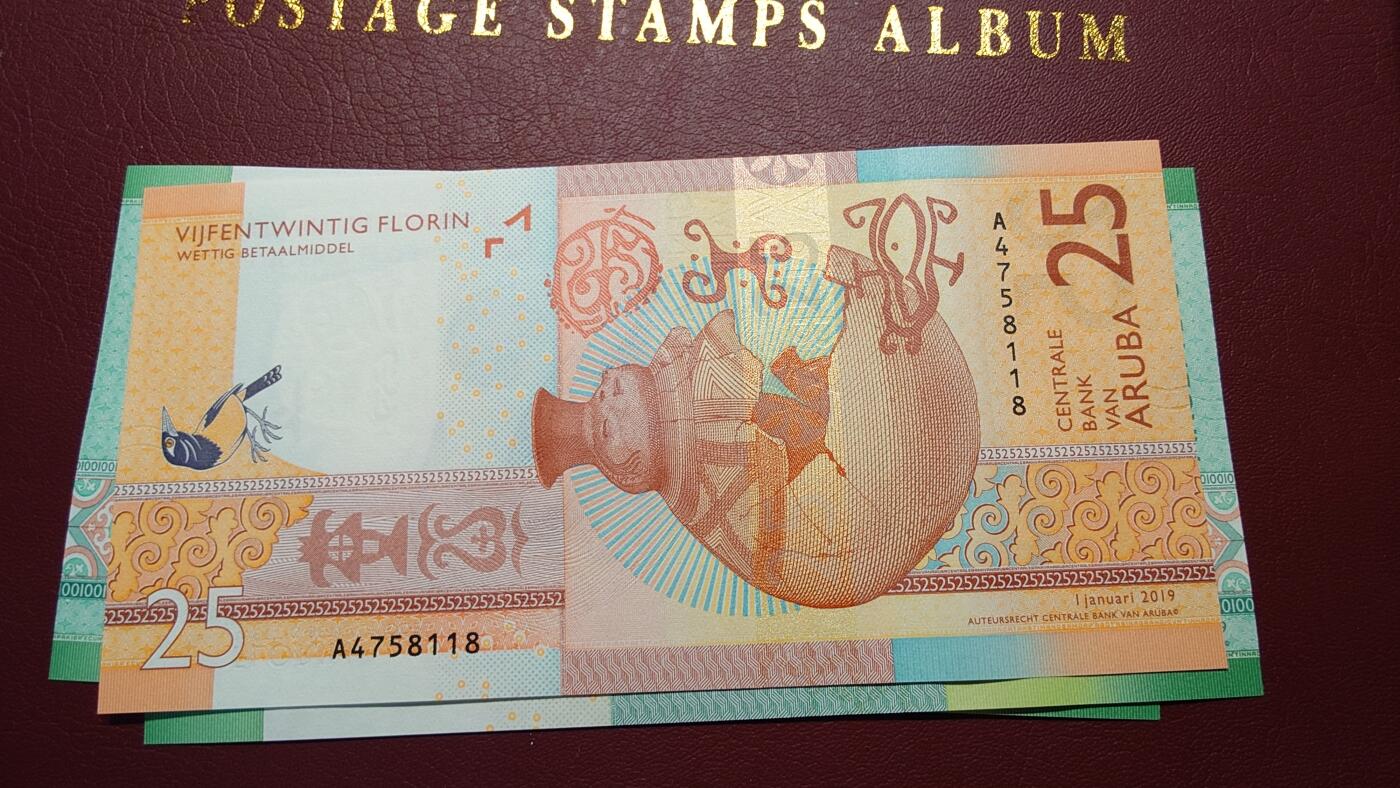 世界钱币～微拍第209期暨2025年第49期  新货（卖剩）专场 2019年阿鲁巴25元 全新绝品尾号118