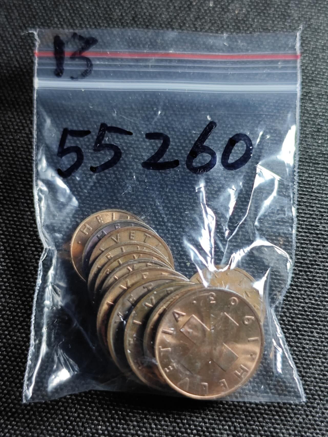 KK钱币收藏小铺 第355场 2月预留时间 周末发货  瑞士铜镍一组13枚