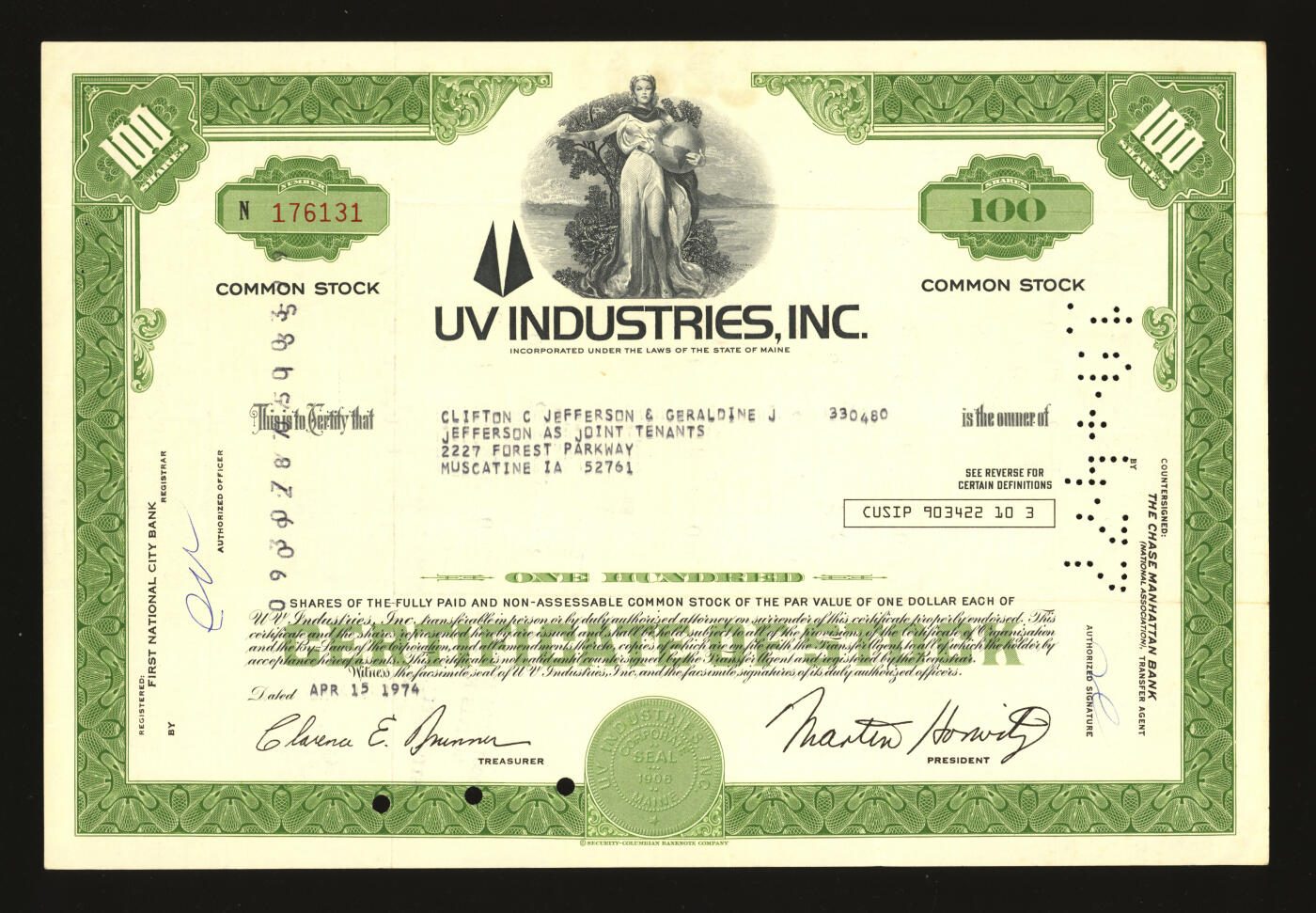 泓盛2025年秋季拍卖会 纸币 美国20世纪30-70年代公司股票共18枚，品种多样，全新，敬请预览