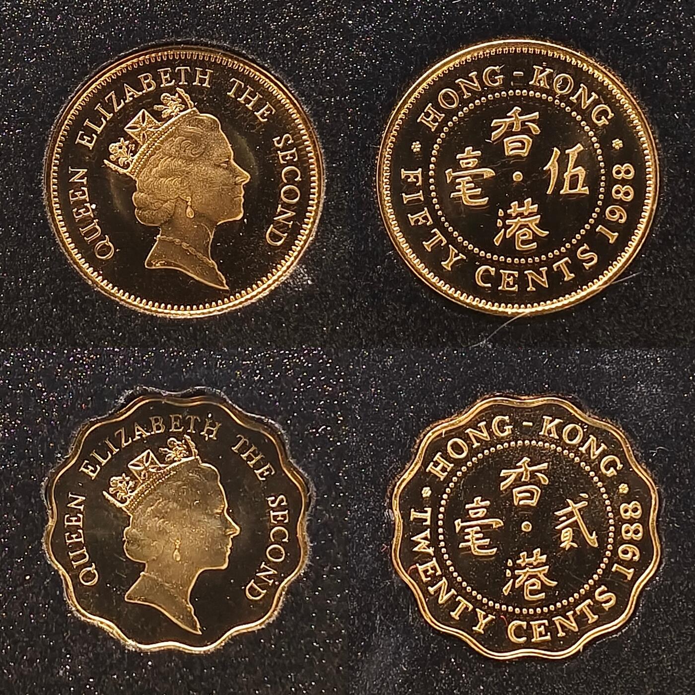 【全场包邮】纯粹捡漏拍469场-持续更新中 香港1988年女王版官方精制套币-唯一的女王版精制套币-原盒