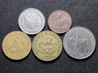 KK钱币收藏小铺 第355场 2月预留时间 周末发货 -  阿尔巴尼亚一组5枚