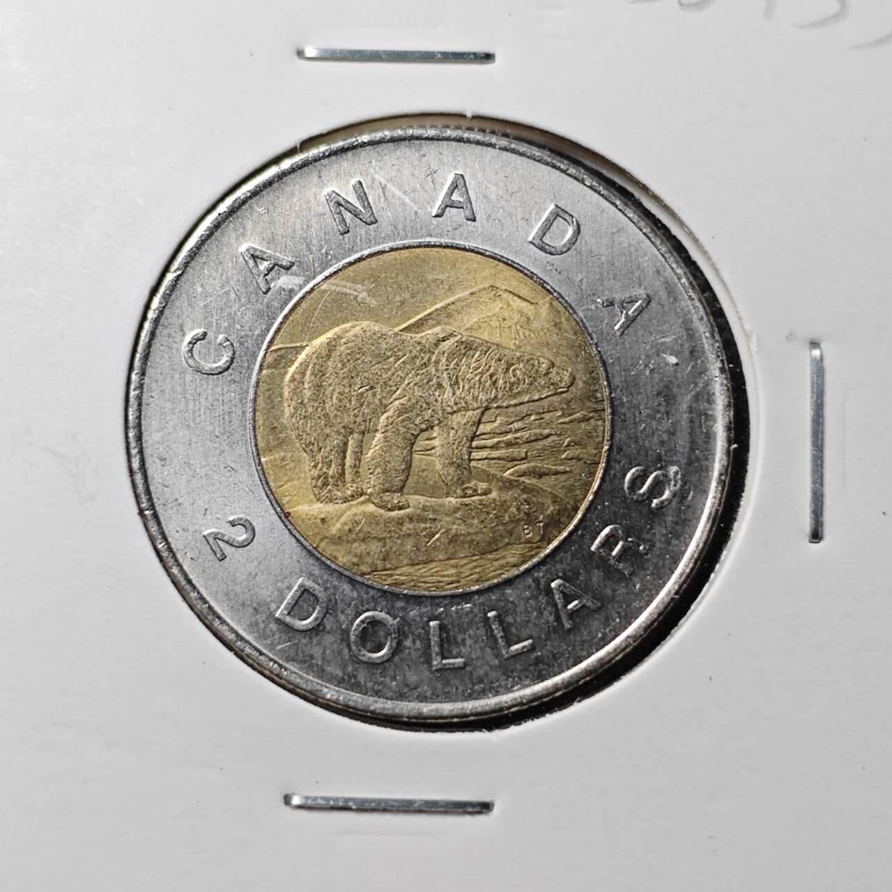 KK钱币收藏小铺 第355场 2月预留时间 周末发货  2009加拿大2元 好品