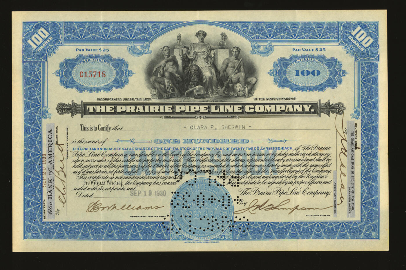 泓盛2025年秋季拍卖会 纸币 美国20世纪30-70年代公司股票共18枚，品种多样，全新，敬请预览