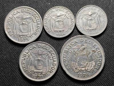 KK钱币收藏小铺 第355场 2月预留时间 周末发货 -  厄瓜多尔一组5枚