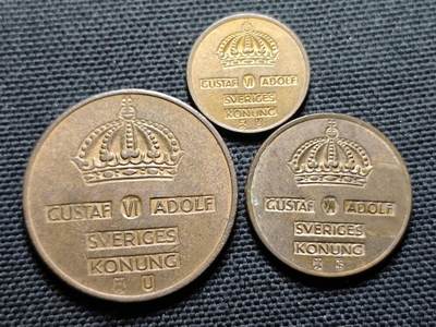 KK钱币收藏小铺 第355场 2月预留时间 周末发货 -  瑞典大小面值铜币一套