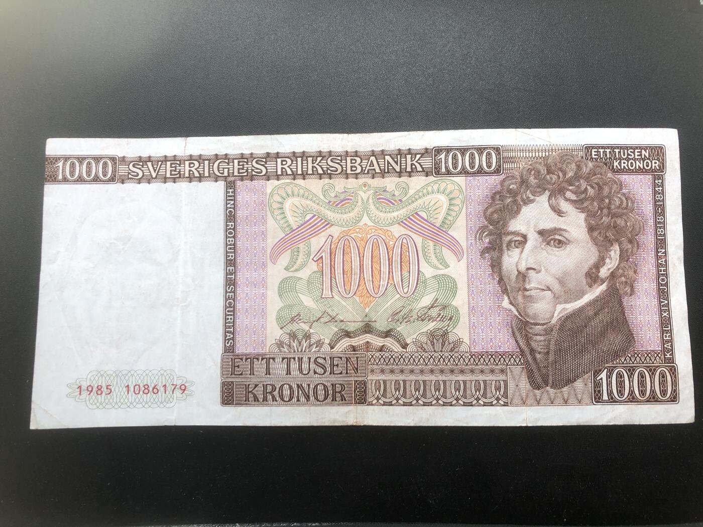 67 EPQ 1979年 新加坡鸟版20元，各版本稀有瑞典1000克朗，持续更新ing 瑞典 1985年 1000瑞典克朗 XF流通品