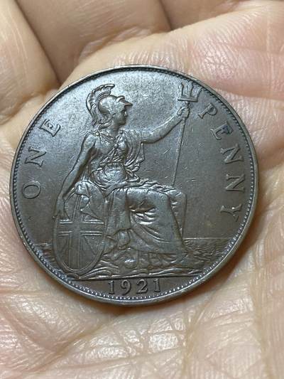 2025年第一百一十一场(总第一百三十七场）外国好品散币(免佣金) - 英国🇬🇧1921年1便士(乔治五世第一版)