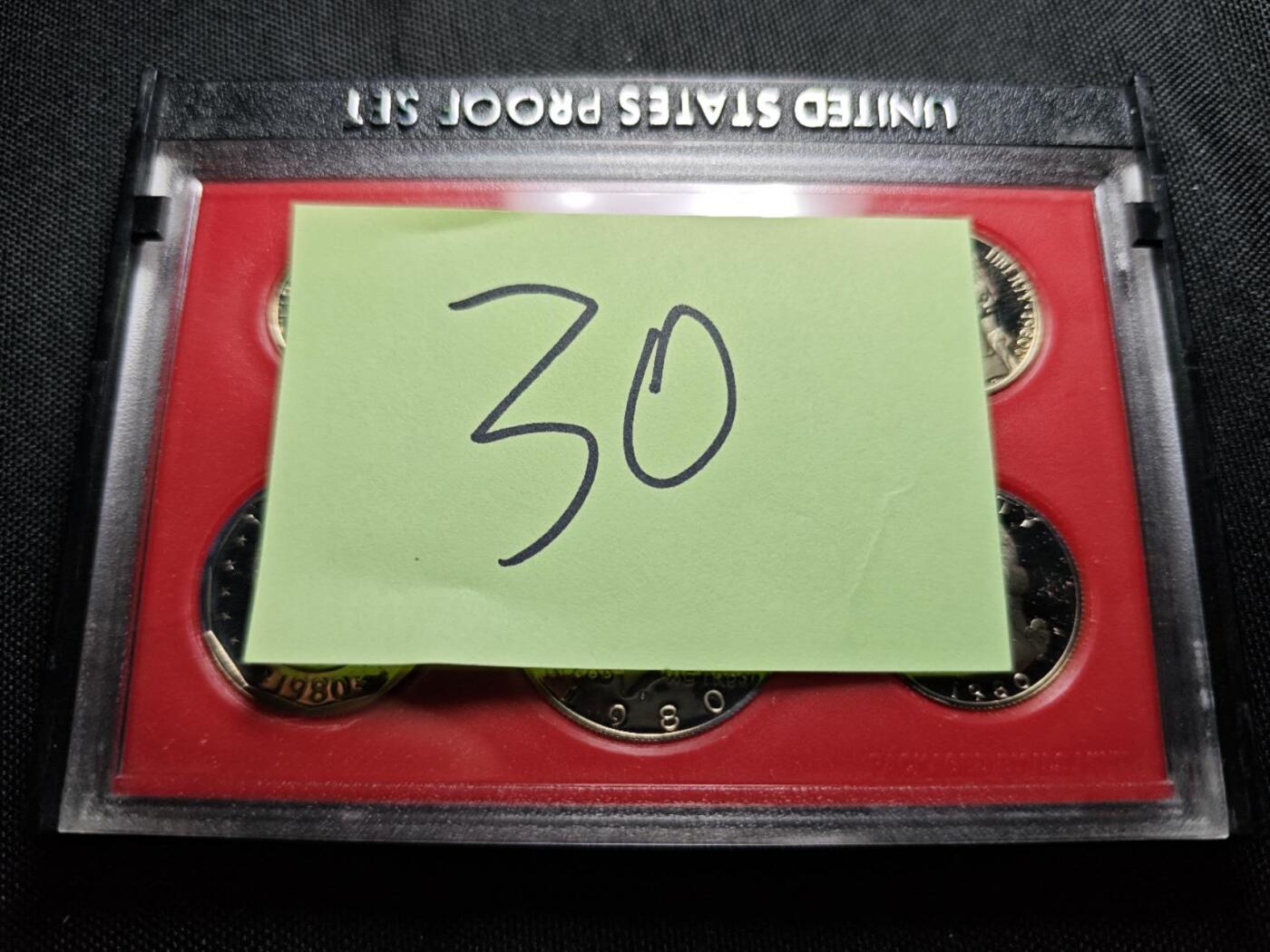 KK钱币收藏小铺  （套币 批量/好品散币 银币）专场  2月预留时间 周末发货  1980美国大小面值清年一套 精制币 含苏珊一元精制币！