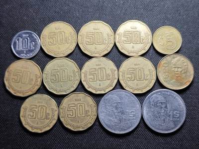 KK钱币收藏小铺 第355场 2月预留时间 周末发货 - 墨西哥散币一组14枚 