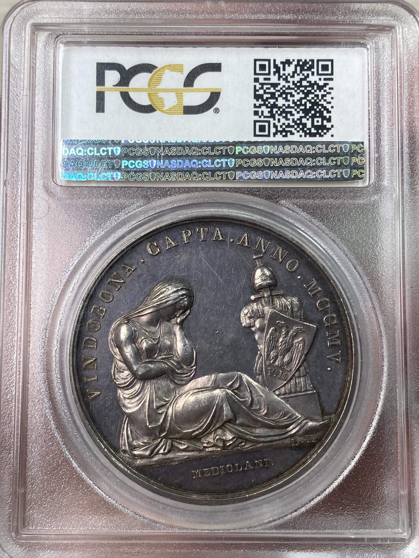 万国钱币拍卖第053期【万国秋季大拍上●周五周六两场连拍】 PCGS SP62 1805年法国拿破仑一世占领维也纳纪念大银章 原味欧洲淡彩原铸 银质罕见