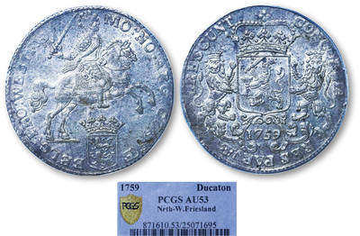 德泉缘2025年北京秋季拍卖会 - 荷兰大马剑银币一枚 PCGS AU53 25071695 重32.78g