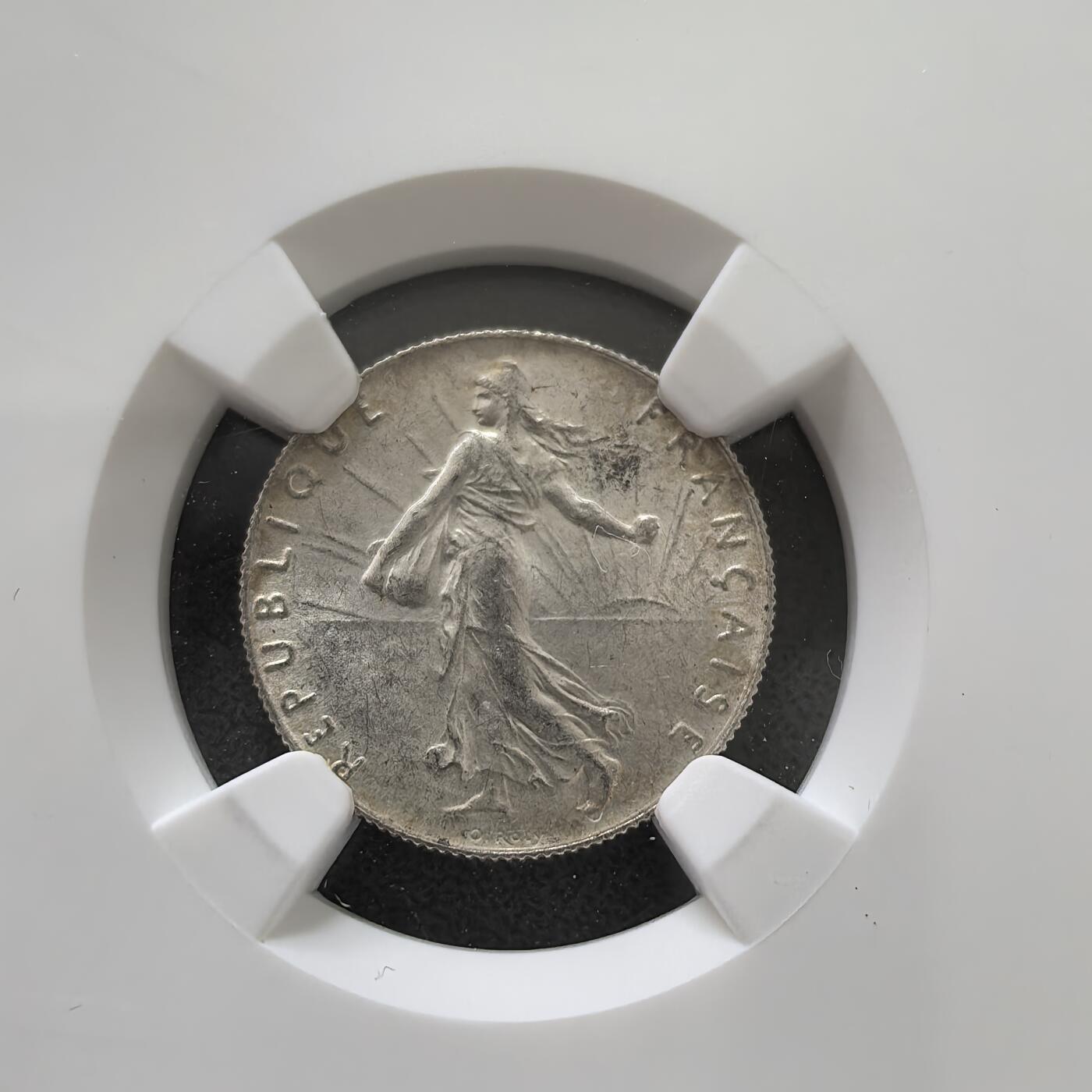 道一币馆币章第一百五十一场 NGC MS62 法国1913年播种女神50生丁银币