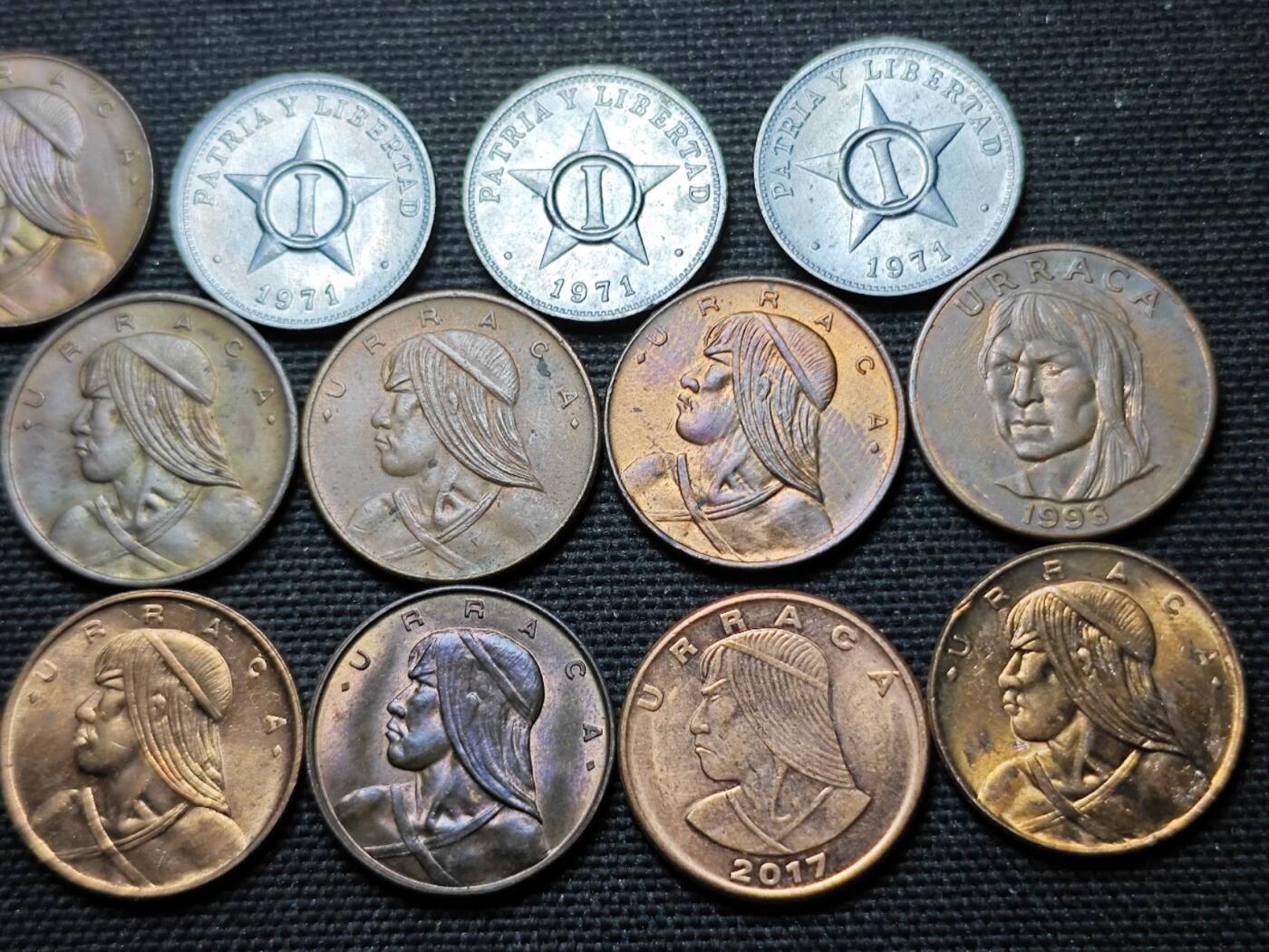 KK钱币收藏小铺 第355场 2月预留时间 周末发货  巴拿马一组19枚 含好品