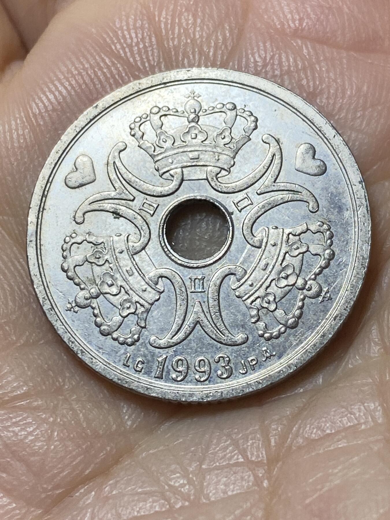 2025年第一百一十一场(总第一百三十七场）外国好品散币(免佣金) 丹麦🇩🇰1993年2克朗(玛格丽特二世时期，LG; JP; A版)