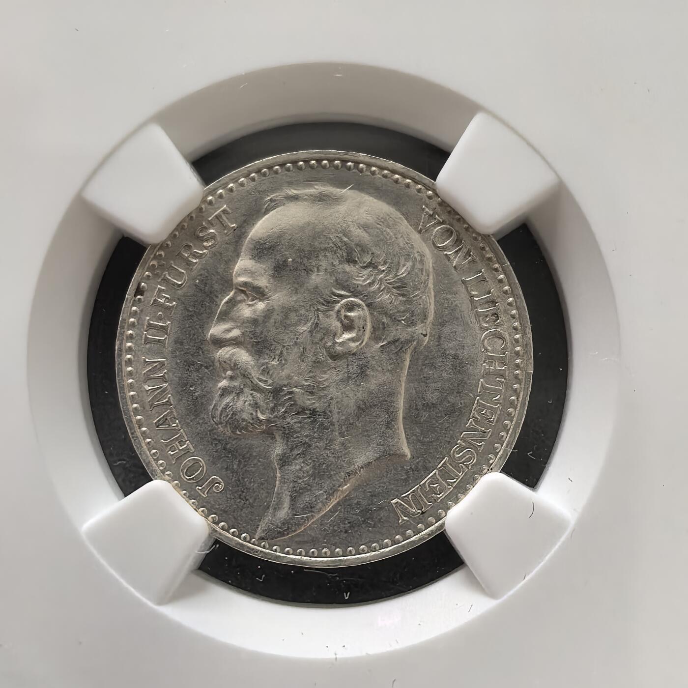 道一币馆币章第一百五十一场 NGC UNC 列支敦士登1900年约翰二世1克朗银币 50000