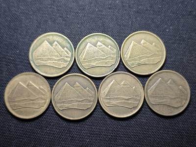 KK钱币收藏小铺 第355场 2月预留时间 周末发货 -  埃及金字塔一组7枚