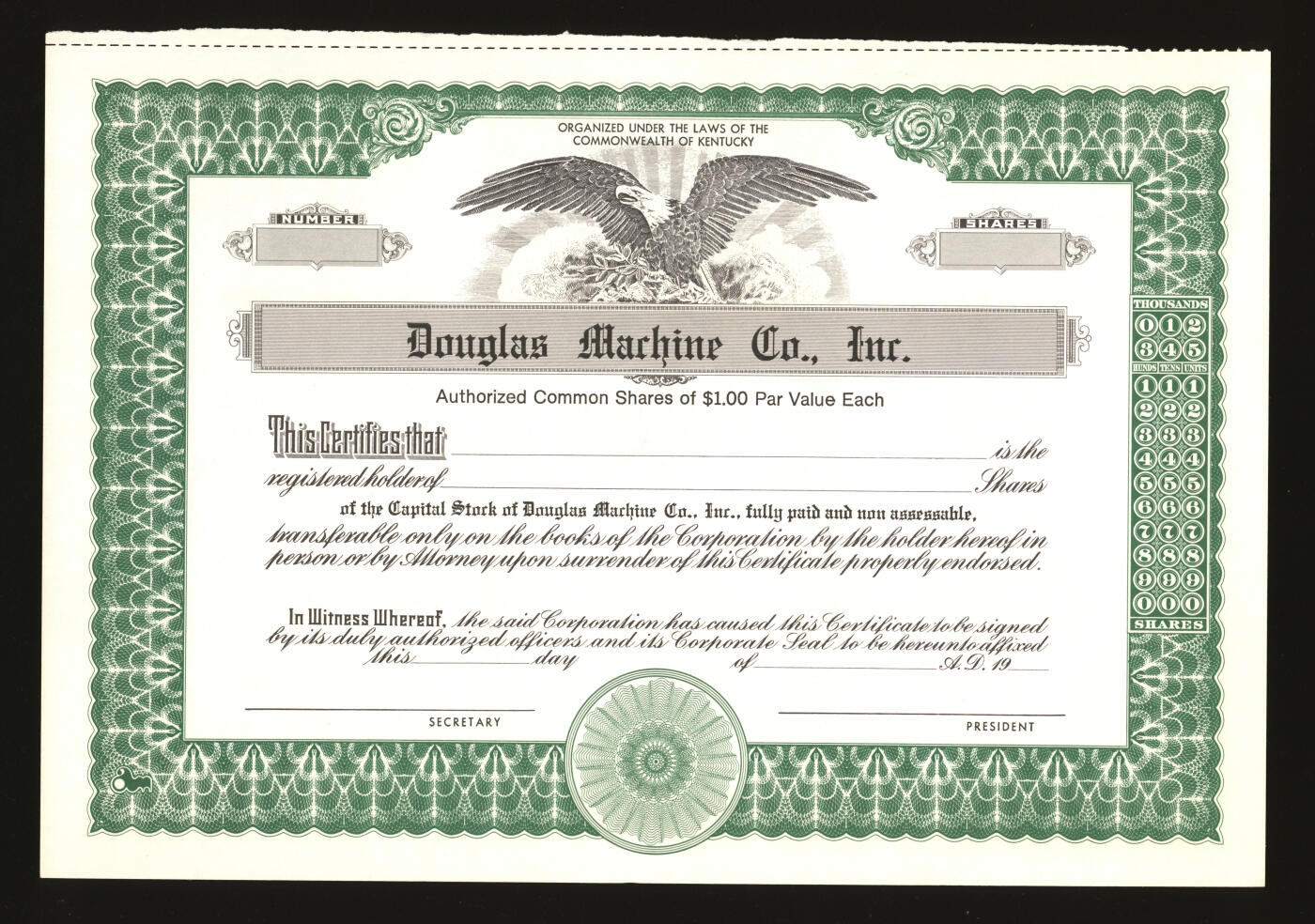 泓盛2025年秋季拍卖会 纸币 美国20世纪30-70年代公司股票共18枚，品种多样，全新，敬请预览