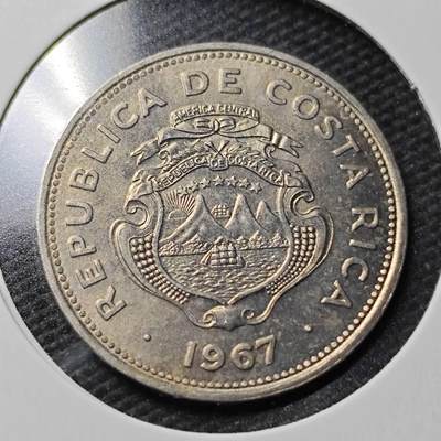 KK钱币收藏小铺 第355场 2月预留时间 周末发货 -  1967哥斯达黎加25分 好品