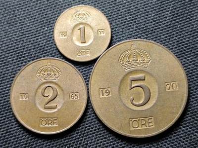 KK钱币收藏小铺 第355场 2月预留时间 周末发货 -  瑞典大小面值铜币一套