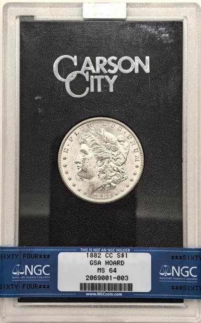 博洋堂世界钱币拍卖第143期（全场包邮） - NGC MS64 美国1882-CC摩根 GSA 大封装 高分稀有卡森厂