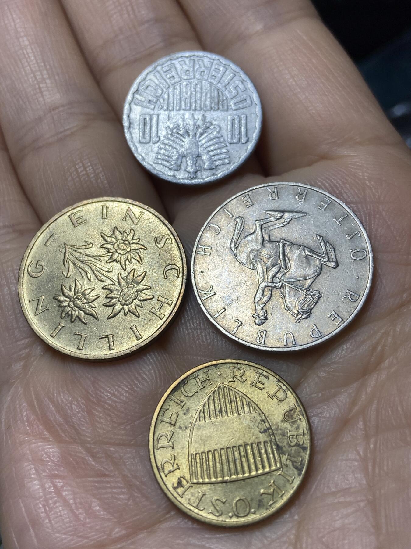 2025年第一百一十一场(总第一百三十七场）外国好品散币(免佣金) 奥地利🇦🇹4枚：1970年10格罗申，1987年1先令，1978年5先令，1965年50格罗申