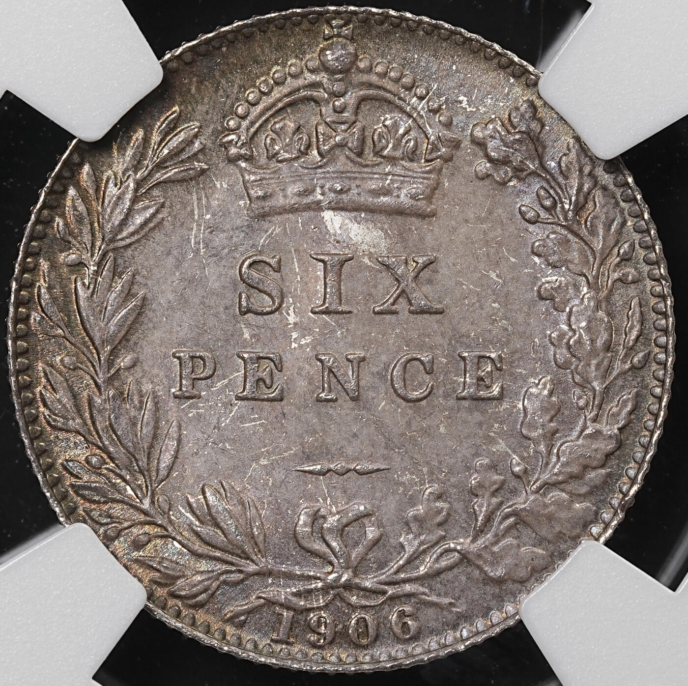 修遠堂世界钱币第八十九期 NGC MS64 1906年英国6便士银币