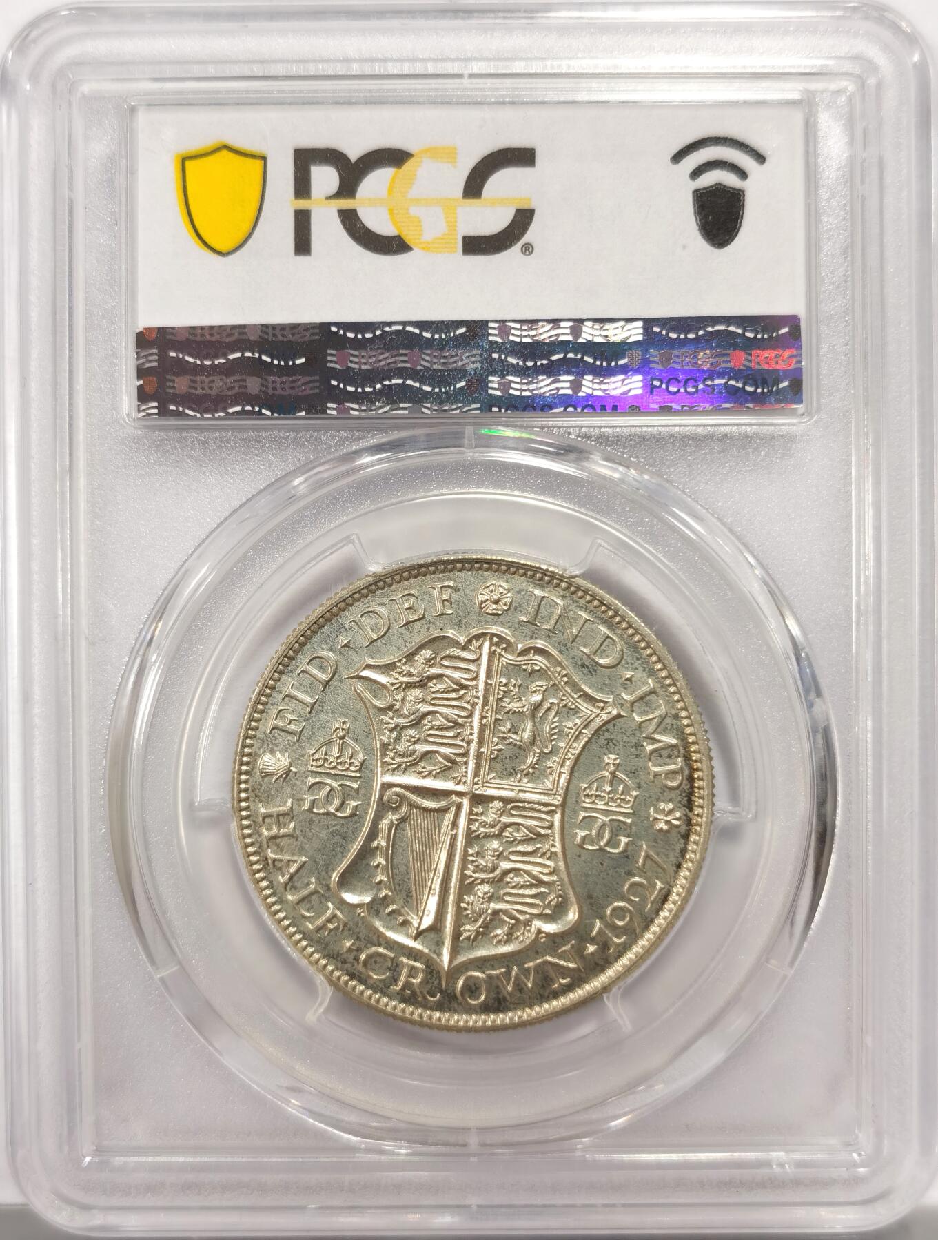 博洋堂世界钱币拍卖第143期（全场包邮） PCGS PR63 英国1927年乔治五世1/2克朗精制银币