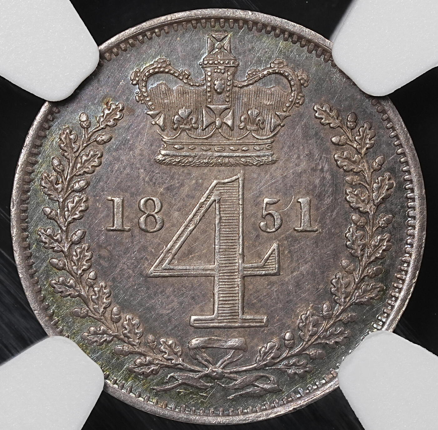 修遠堂世界钱币第八十九期 NGC MS63 1851年英国4便士银币