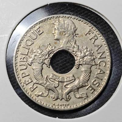 KK钱币收藏小铺 第355场 2月预留时间 周末发货 -  1935法属印支5分镍币