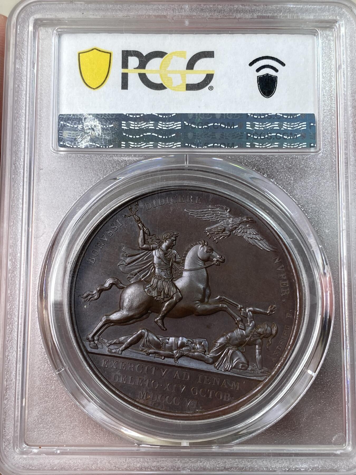 万国钱币拍卖第053期【万国秋季大拍上●周五周六两场连拍】 PCGS SP64 1806年法国拿破仑一世耶拿战役胜利纪念大铜章 巴黎造币厂铸 朱砂色原铜光原铸