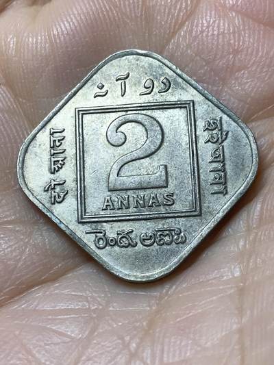 2025年第一百一十一场(总第一百三十七场）外国好品散币(免佣金) - 少见好品–英属印度1918年2安娜(乔治五世时期)
