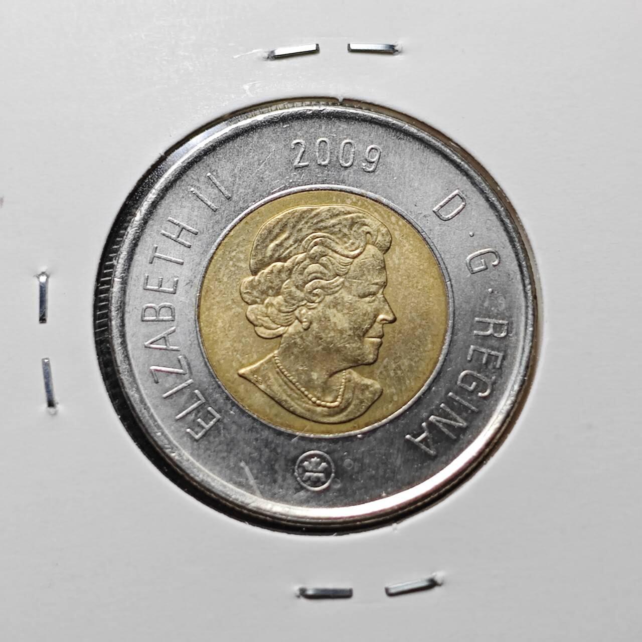 KK钱币收藏小铺 第355场 2月预留时间 周末发货  2009加拿大2元 好品