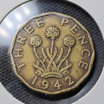 KK钱币收藏小铺 第355场 2月预留时间 周末发货 -  1942英国3便士铜币