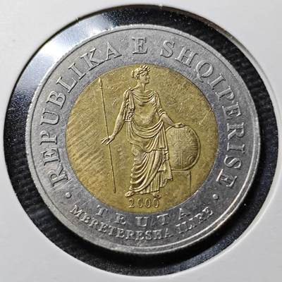 KK钱币收藏小铺 第355场 2月预留时间 周末发货 -  阿尔巴尼亚2000年100列克双色币