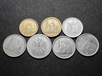 KK钱币收藏小铺 第355场 2月预留时间 周末发货 -  埃及一组7枚