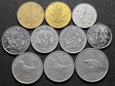 KK钱币收藏小铺 第355场 2月预留时间 周末发货 -  克罗地亚一组10枚