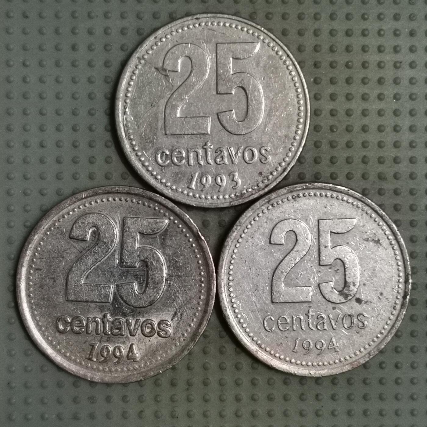 2025年第101场各国散币拍卖（总第101场） 阿根廷25分3枚