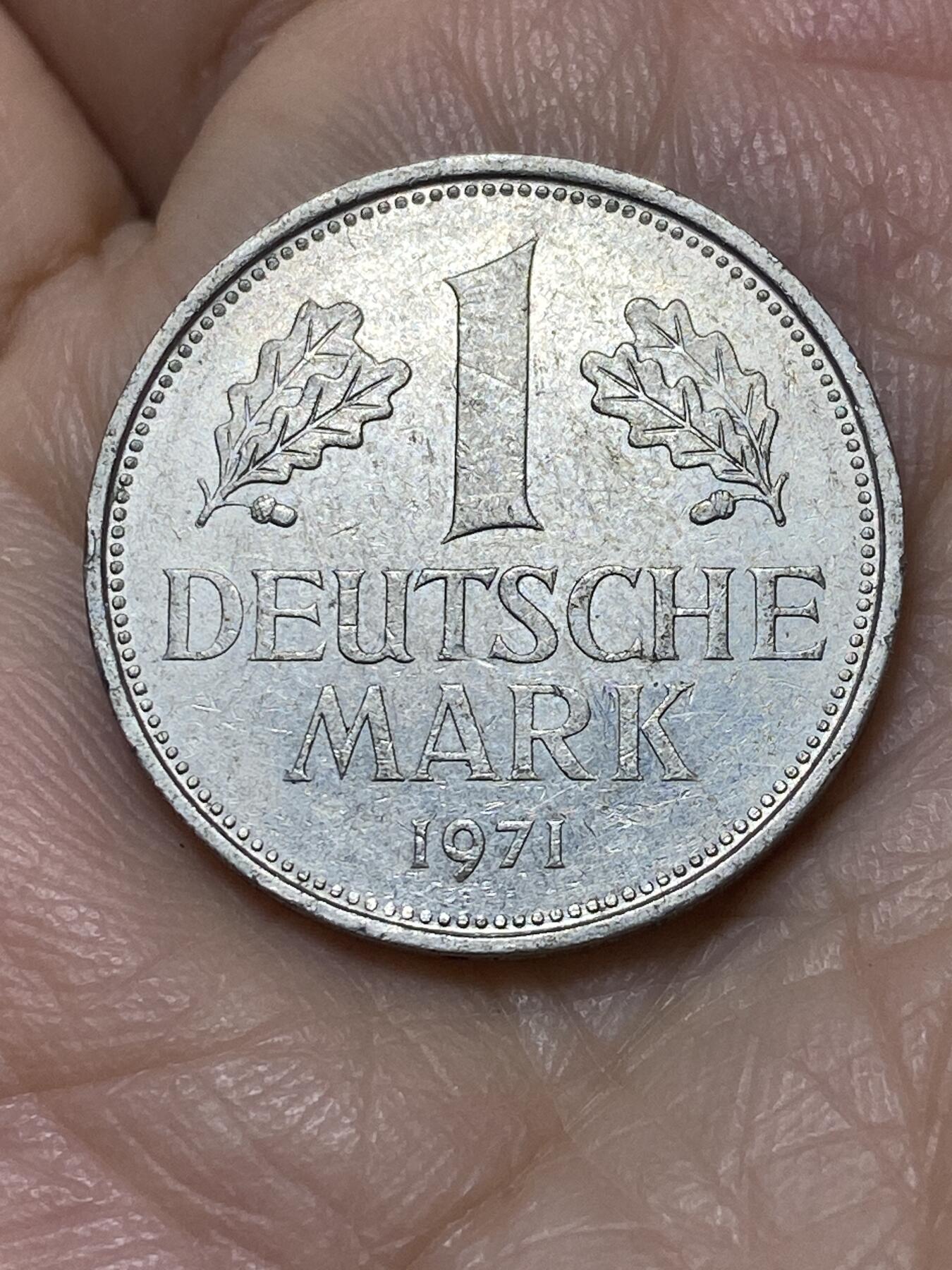 2025年第一百一十二场(总第一百三十八场）外国好品散币(免佣金) 德国🇩🇪1971年1马克(J标，汉堡造)