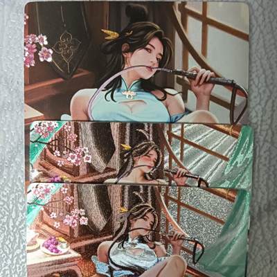 花开卡拍第43期（10月19号周日截拍，品控勿拍!!!拍品不寄存，运费5元，自制卡难免瑕疵，可能存在轻微撞角爆边等出厂瑕疵，品控介意勿拍！） - 奇典 有女如云 扈三娘 3张 粗闪